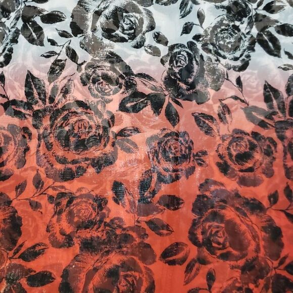 Sheer Top, Ombre, Red, black, white, small - Picture 2 of 4